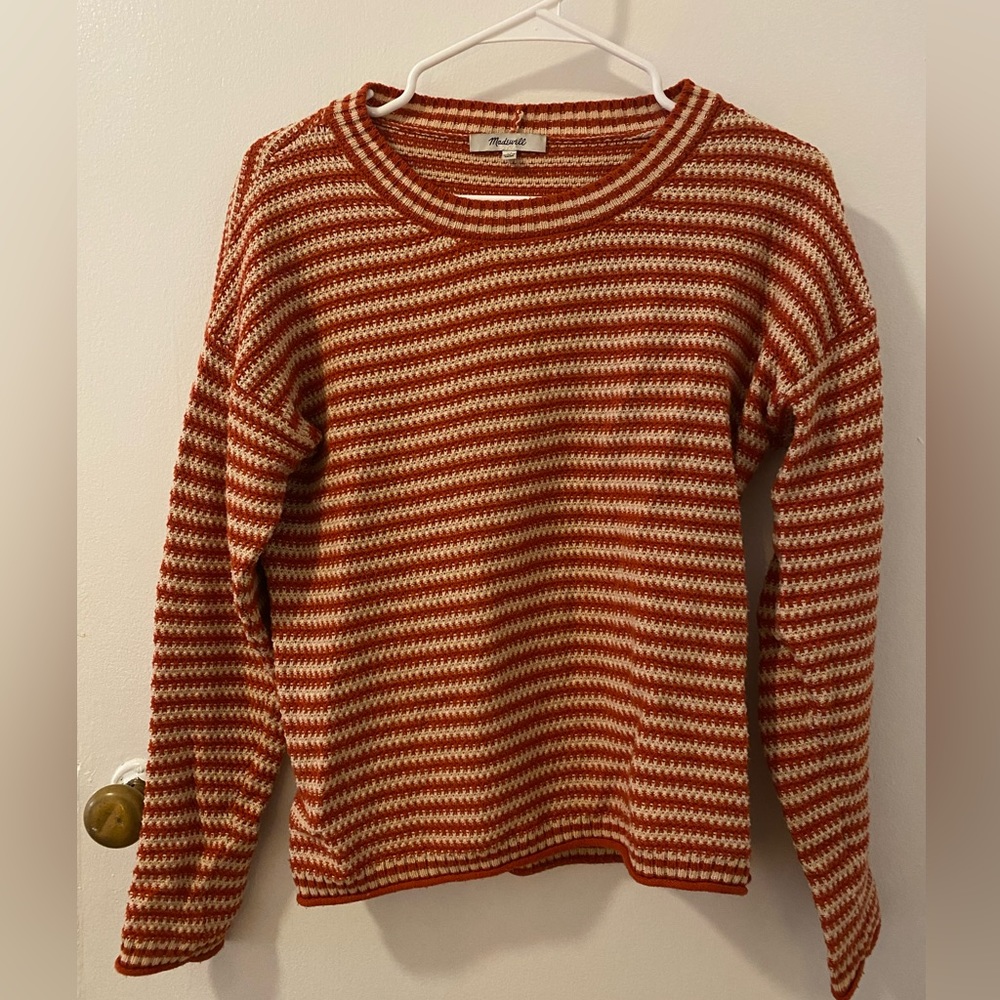 Madewell Red and White Striped Sweater | XS